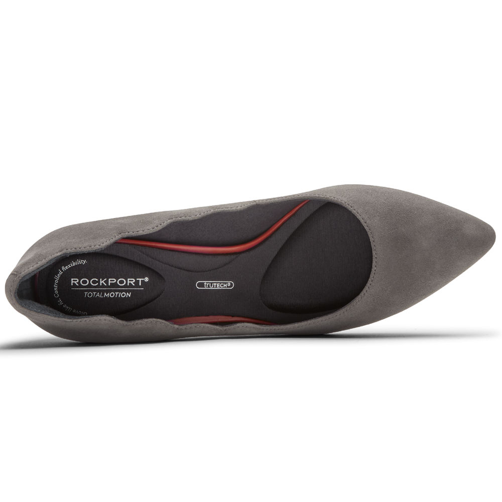Rockport Hæler Sko Dame Grå - Total Motion 75Mm Scalloped - ASOF25091